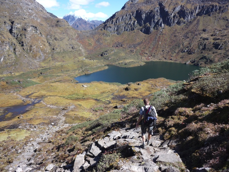 Trekking in after crossing arun river 2