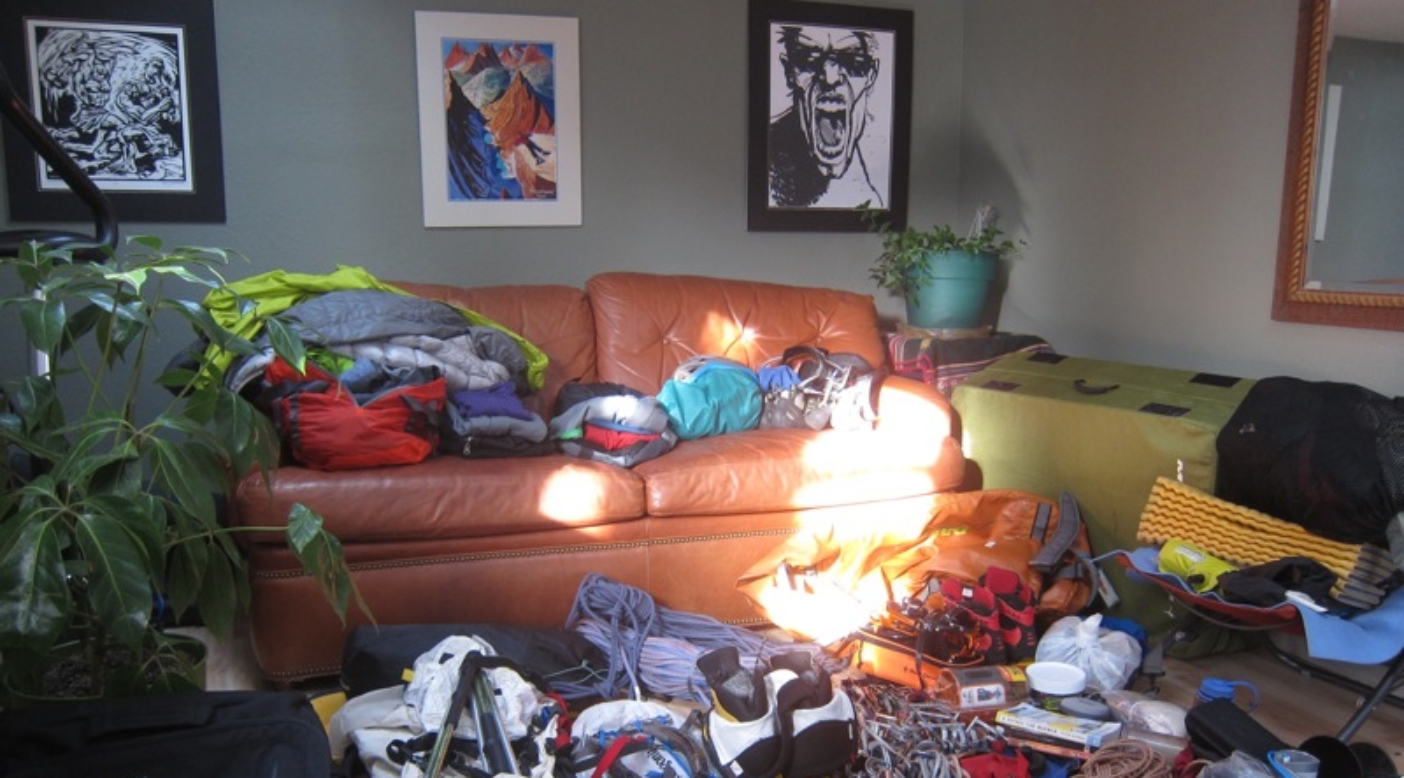 Above: Pre-trip packing hurricane, from casa de Cordes. Photo: Kelly Cordes