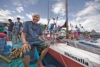 Veteran crewmember ‘Snake’ Ah Hee pauses on the dock before departure to Ra‘iātea. Photo: John Bilderback