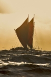 Hōkūle‘a on the road to Taputapuātea. Photo: John Bilderback