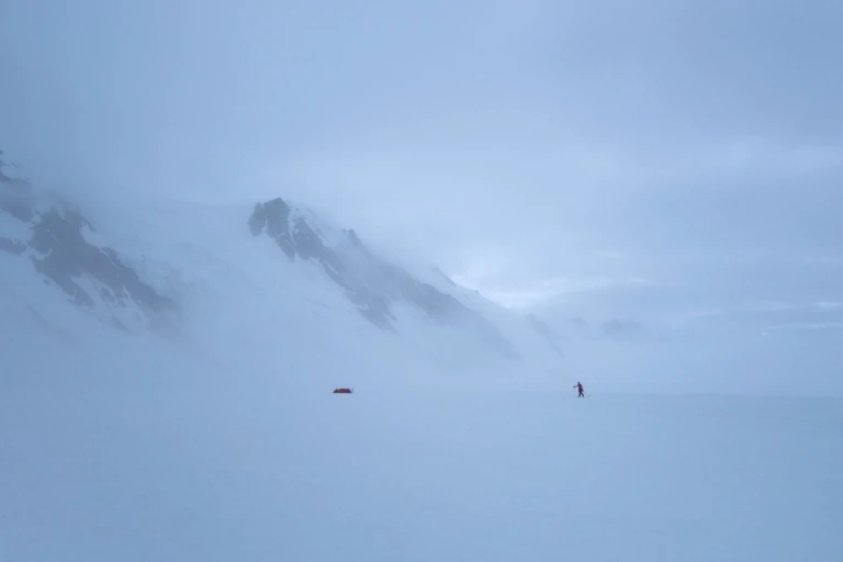 Crossing a Glacier in Wrangell–St. Elias National Park on Skis