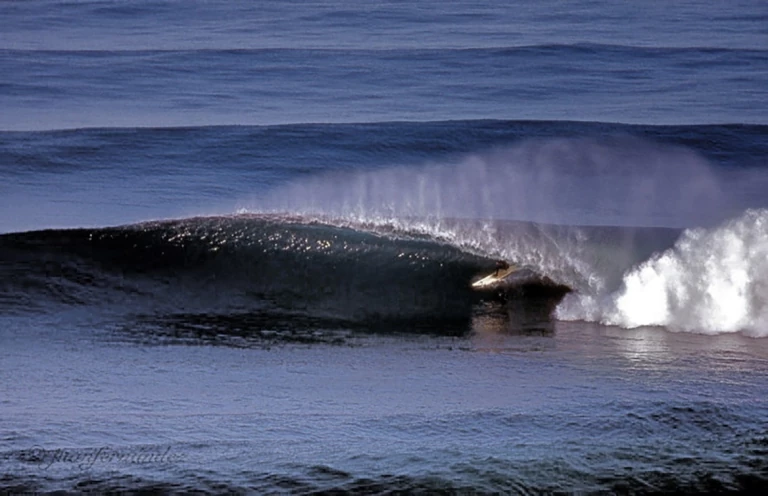 Early session at the inside reef, La Mesita. Photo: Juan Fernandez, 2004