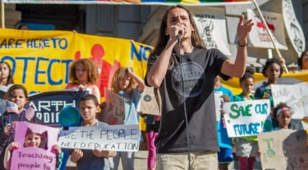 Xiuhtezcatl Martinez, aka Kid Warrior, is a climate activist, a hip-hop artist and the youth director of Earth Guardians. Photo: Earth Guardians