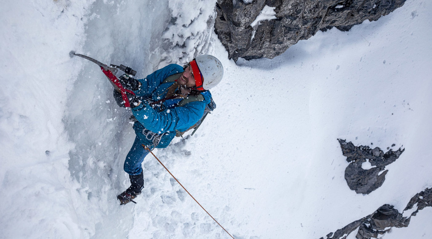 Andy Knight picks his spot on pitch 4 of Provo Canyon's Stairway to Heaven; this was the last pitch of the FA in 1975. Nowadays, the route can go on for several more pitches if the ice is right.