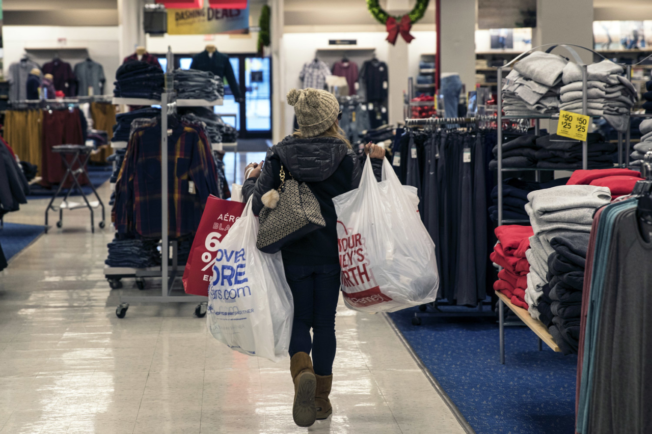 Rampant consumerism between Thanksgiving and Cyber Monday is a terrible time for the planet. A shopper on Black Friday at the Newport Centre Mall in Jersey City, New Jersey. Photo: Victor J. Blue/Getty Images