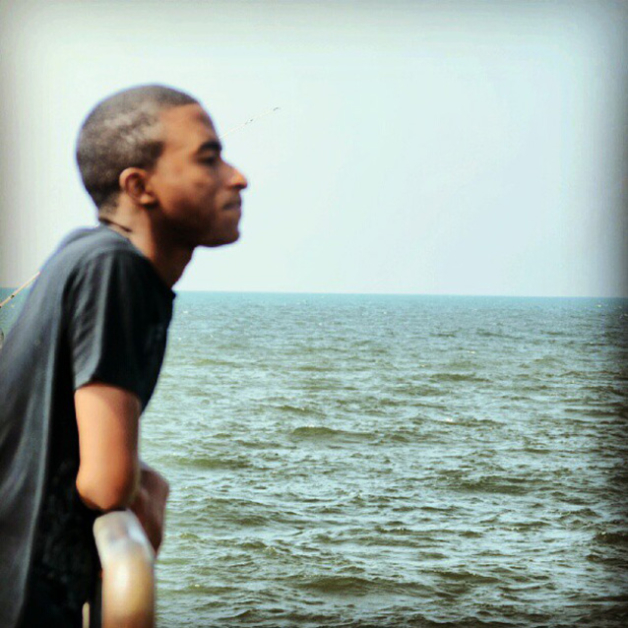 The author, at 18, scoping Lake Erie. Photo courtesy of Prince Shakur