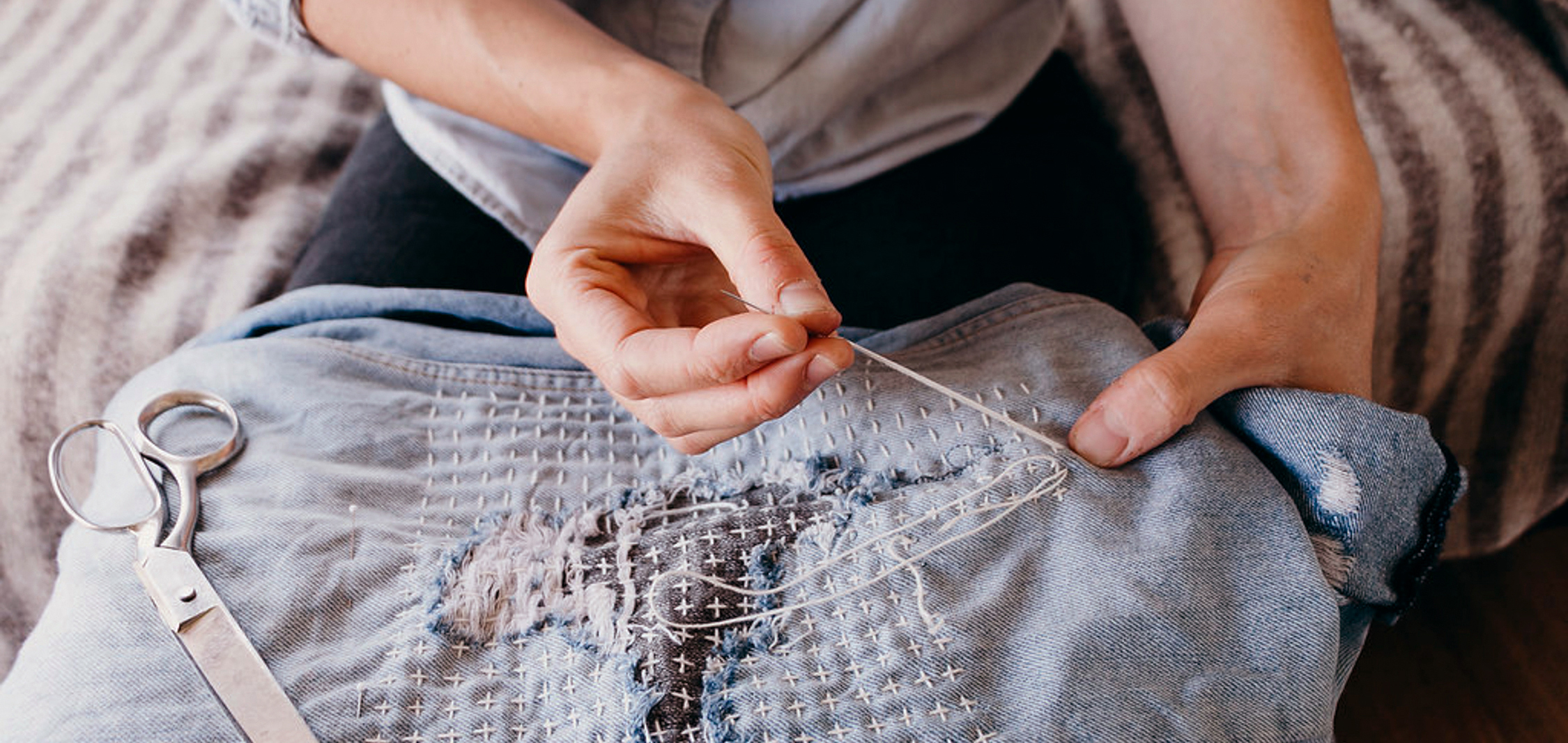 Sashiko Mending Kit - a DIY guide to decorative, functional patching by hand