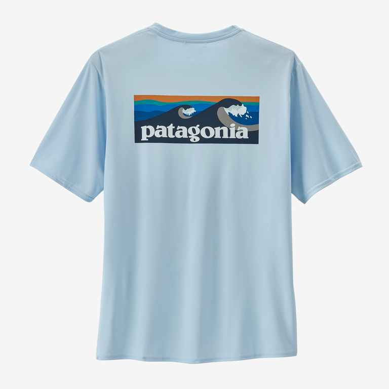 Patagonia Men's Capilene Cool Daily Graphic Shirt - Waters Boardshort Logo: Chilled Blue / M