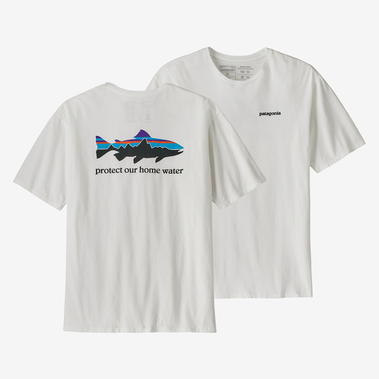 Patagonia Home Water Trout Organic T-Shirt - Men's White M