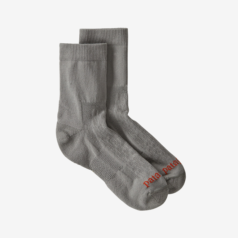 Patagonia Ultralightweight Performance 3/4 Crew Socks in Feather Grey, Large - Hiking & Running Socks - Recycled Polyester/Nylon/Polyester