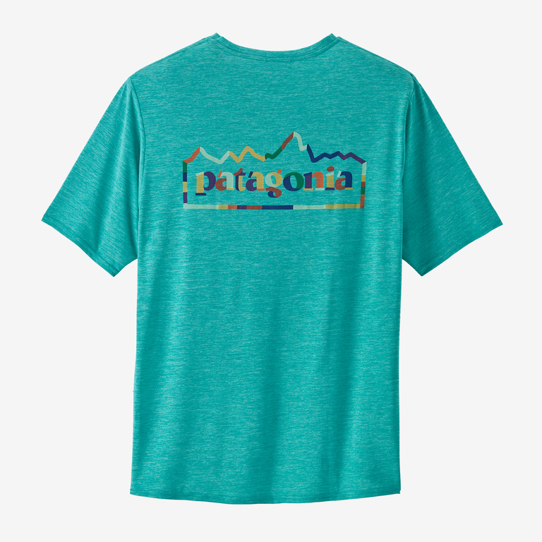 Patagonia Men's Capilene Cool Daily Graphic Shirt, Large, Unity Fitz/Subtidal Blue