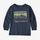 Long-Sleeved Graphic Organic T-Shirt Bebé - Fitz Roy Skies: New Navy (FSNE) (60370)