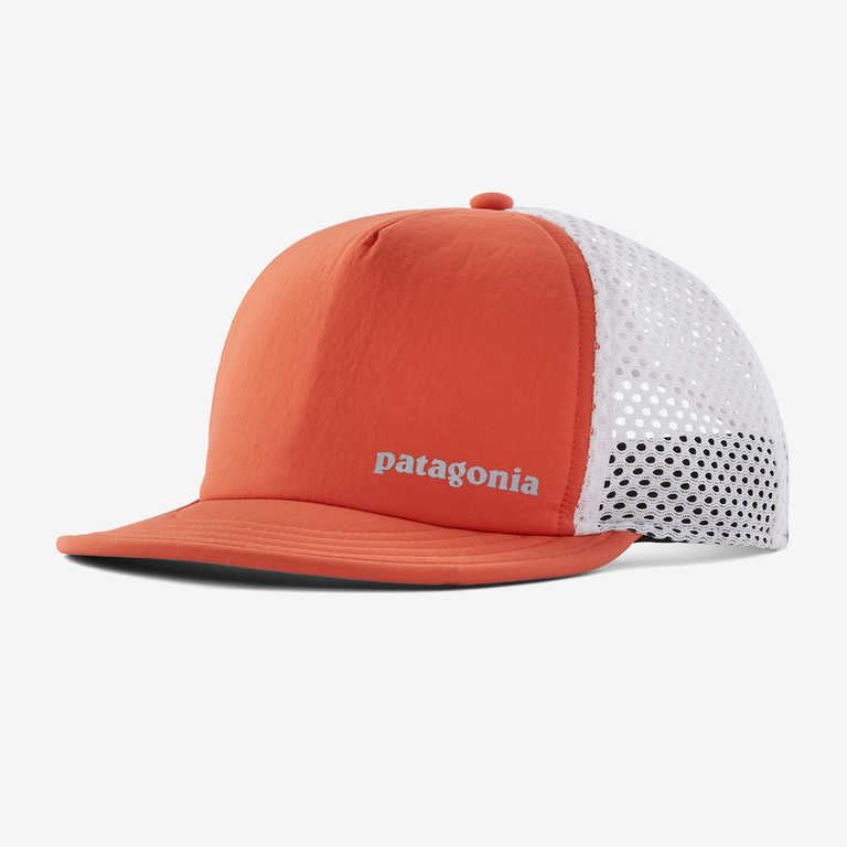 Patagonia Duckbill Shorty Trucker Hat in Pimento Red - Outdoor Hats - Recycled Nylon/Recycled Polyester/Nylon