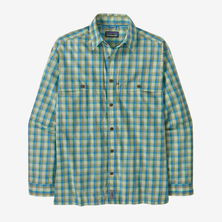 Patagonia Men's Long-Sleeved Island Hopper Shirt - Mirrored: Vessel Blue - Medium