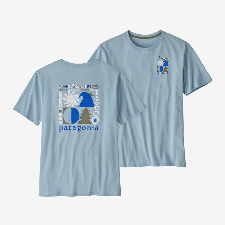 Patagonia Spirited Seasons Organic T-Shirt Steam Blue XS