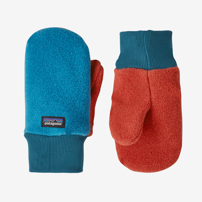 Patagonia Baby Pita Pocket Mittens in Anacapa Blue, 0-3 Months - Recycled Polyester/Nylon/Polyester