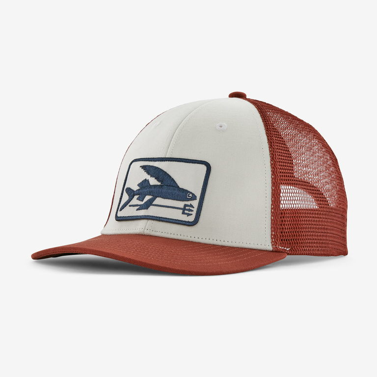 Patagonia Flying Fish LoPro Trucker Hat - Flying Fish Fork: Birch White / One Size | Half-Moon Outfitters