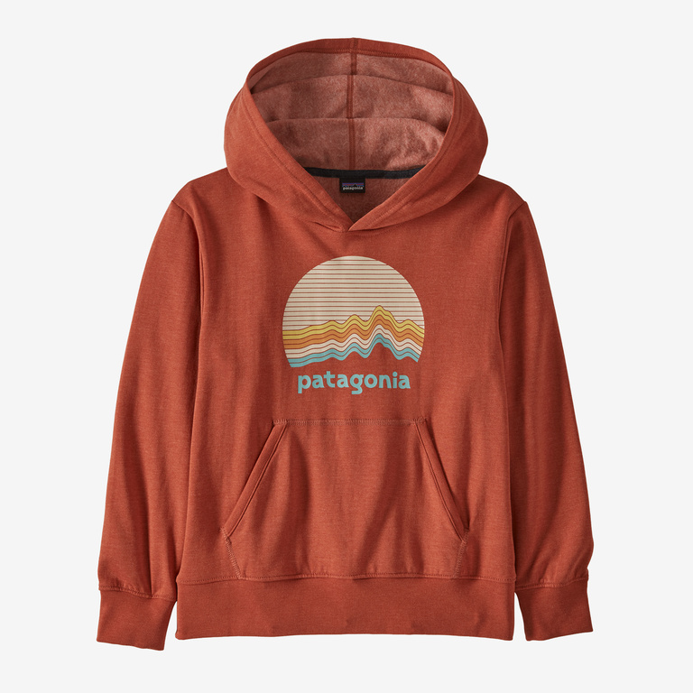 Patagonia Kids' Lightweight Graphic Hoody Sweatshirt - Ridge Rise Moonlight: Burl Red