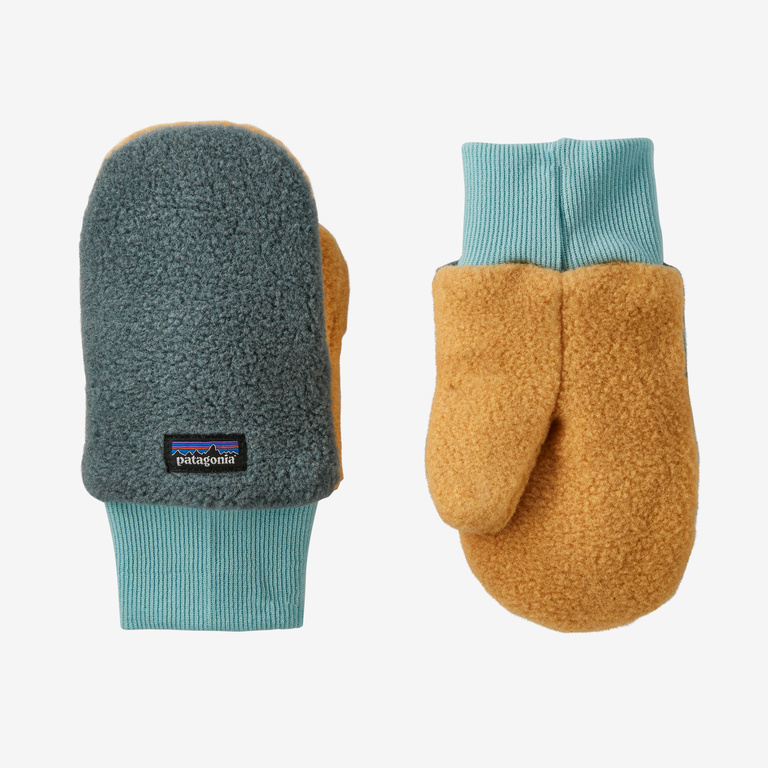 Patagonia Baby Pita Pocket Mittens in Nouveau Green, 0-3 Months - Recycled Polyester/Nylon/Polyester