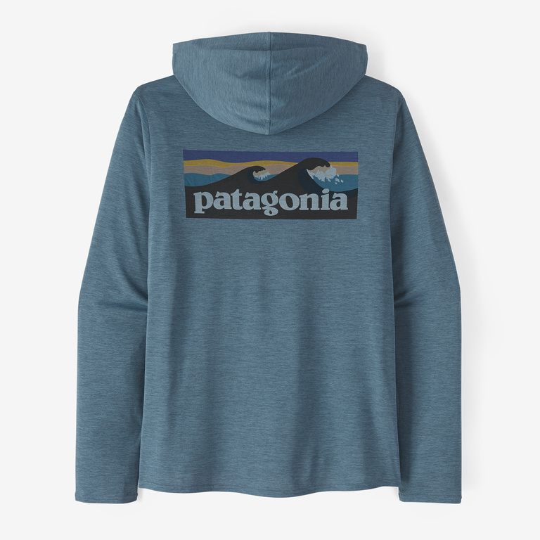 Patagonia Capilene Cool Daily Graphic Hoody Men's(Boardshort Logo: Utility Blue X-Dye, XL)