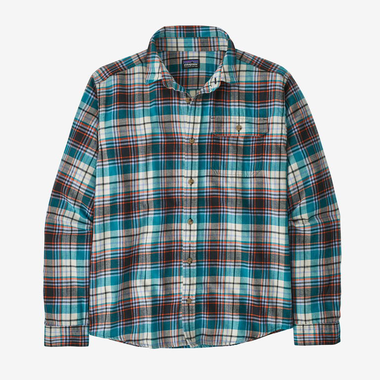 Patagonia Men's Long-Sleeved Cotton in Conversion Lightweight Fjord Flannel Shirt Lavas: Belay Blue / S