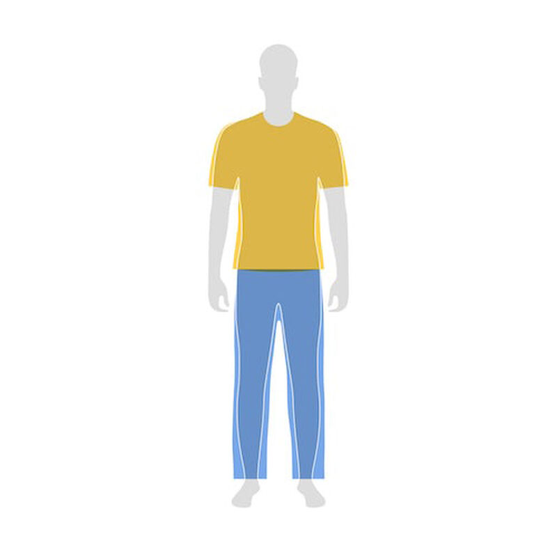Graphic of person in relaxed fit clothes.