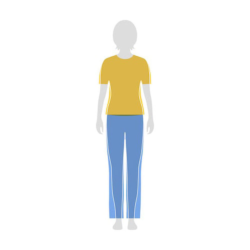 Graphic of person in relaxed fit clothes.