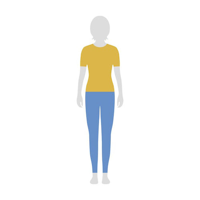 Graphic of person in formfitting clothes.