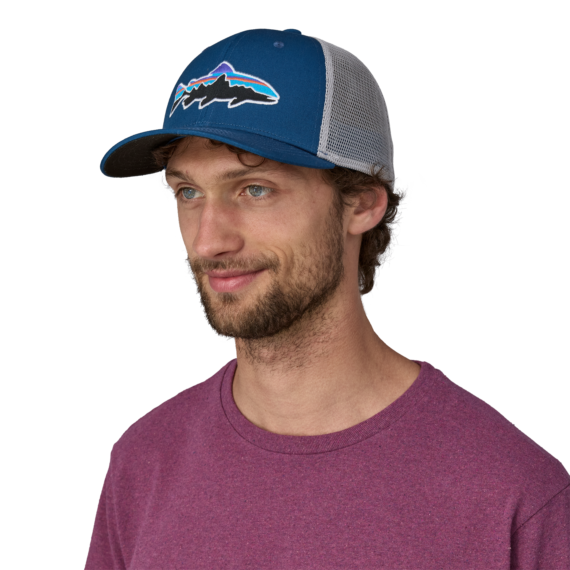 Patagonia Fitz Roy Trout Trucker Hat Pigeon Blue Caps : Snowleader